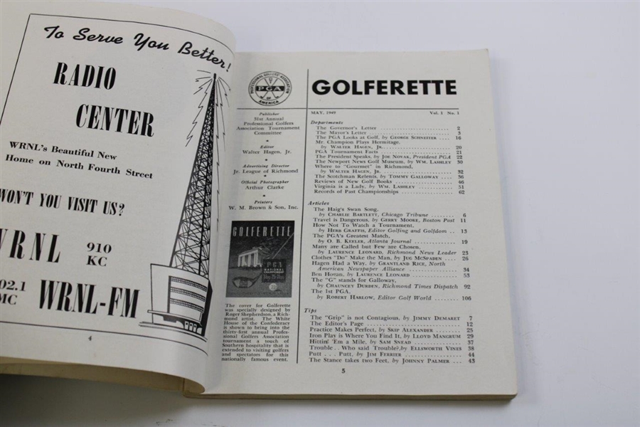 1949 PGA National Championship Golferette Program - Snead Winner
