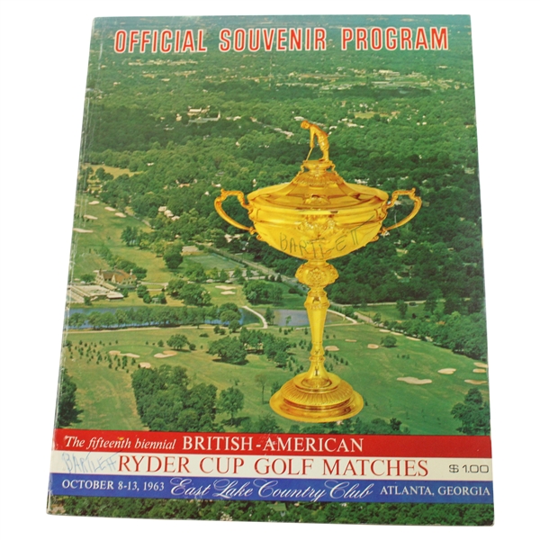 1963 Ryder Cup at East Lake Program