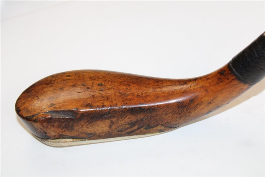 c. 1840 Long-Nose Fruitwood Middle Spoon w/ 'W.S' Stamp from Jeff Ellis Collection