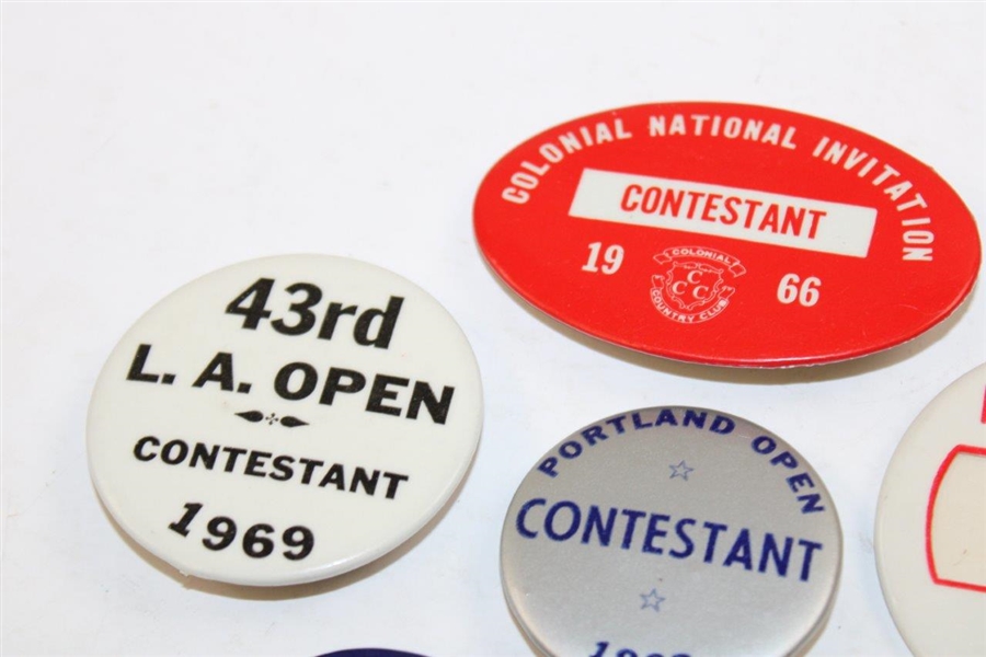 Seven (7) Charles Coody PGA Tournament Contestant Badges From The 1960s