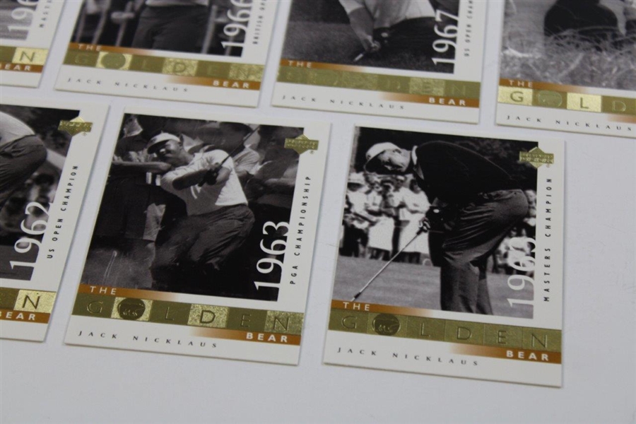 Eighteen (18) 2001 Upper Deck Jack Nicklaus Golden Bear Major Cards w/Golf Gallery Card