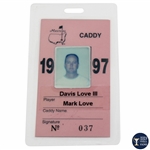 1997 Masters Caddy Credentials ID #37 for Davis Love III - Brother Mark Love