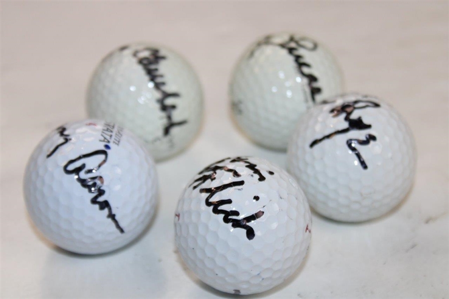 Tommy Aaron, Jim Flick, Pete Dye, Jerry Lucas, plus one Signed Personal Golf Balls JSA ALOA