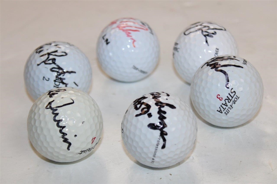 Stadler, Irwin, ChiChi, Nelson, Geiberger & Janzen Signed Personal Used Golf Balls JSA ALOA