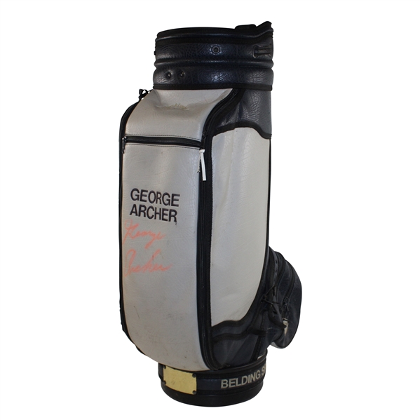 George Archer's Signed Personal Used George Archer Belding Sports Full Size White/Navy Golf Bag JSA ALOA