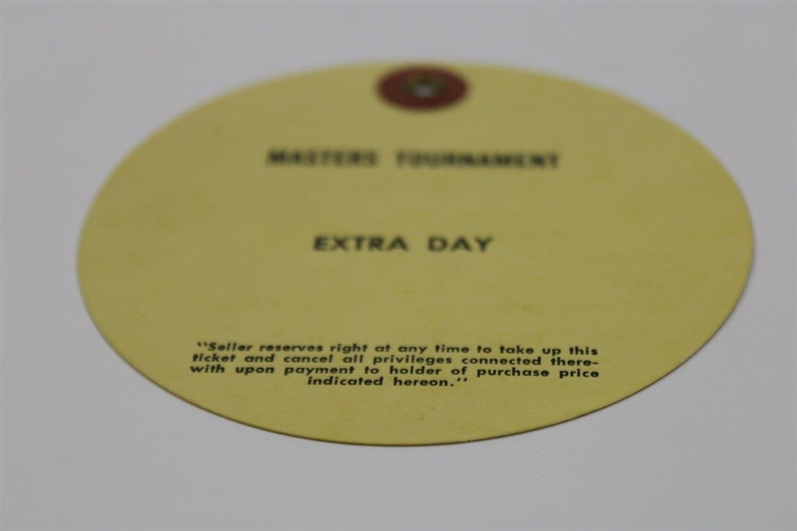 Augusta National Golf Club Masters Tournament Extra Day Ticket - Undated