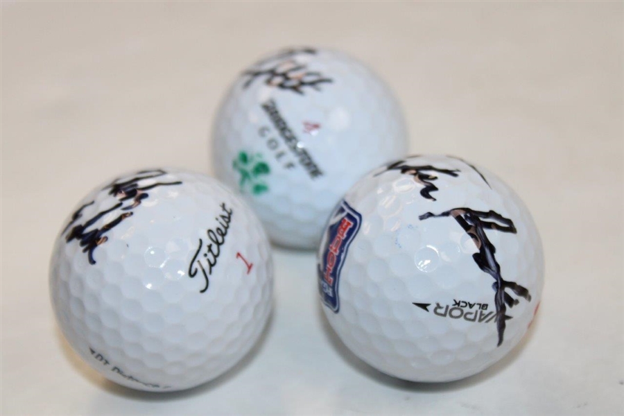 Taylor Pendrith, Adam Schenk,  & Tyrell Hatton Signed Golf Balls  JSA ALOA