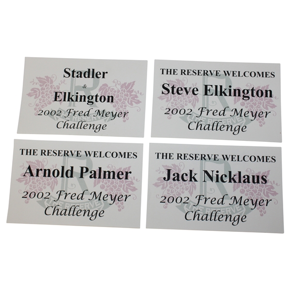 Palmer, Nicklaus & others 2002 Fred Meyer Challenge 'Welcomes' Name Plates