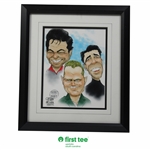 Nicklaus, Trevino & Player 2013 Secret in the Dirt Caricature Display Print #1/1 - Framed