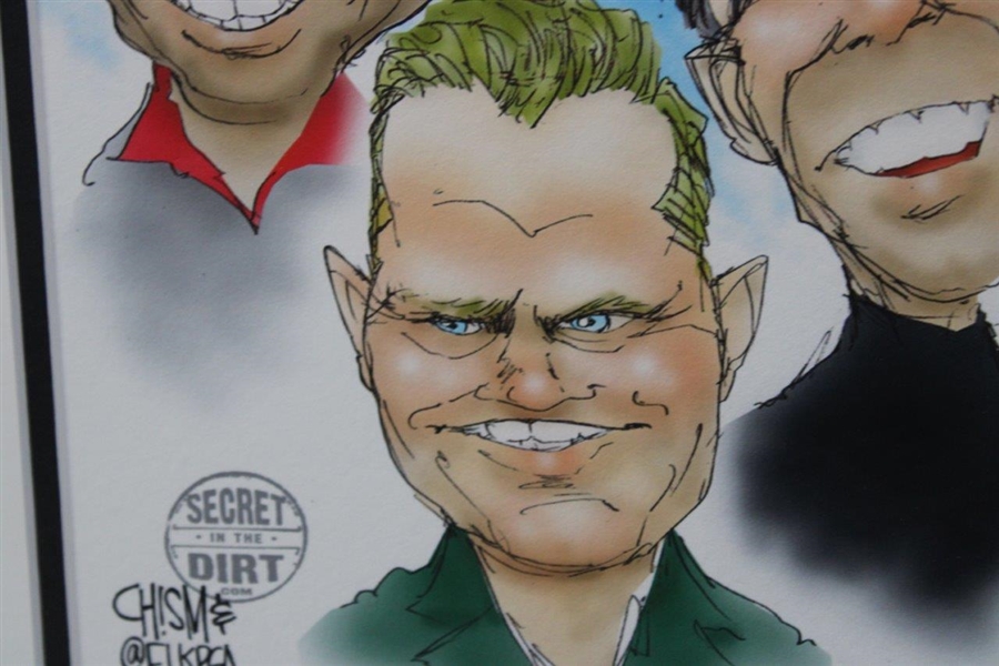 Nicklaus, Trevino & Player 2013 'Secret in the Dirt' Caricature Display Print #1/1 - Framed