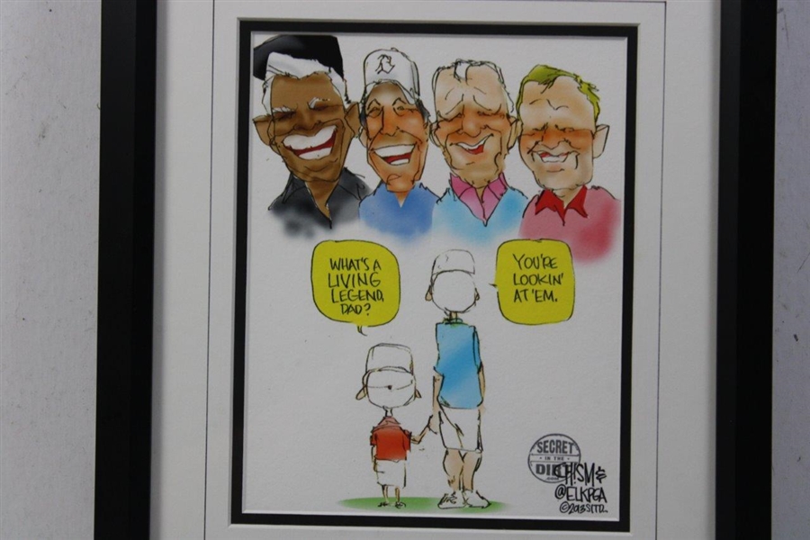 Palmer, Nicklaus, Trevino & Player 2013 'What's a Living Legend?' Caricature Display Print #1/1 - Framed