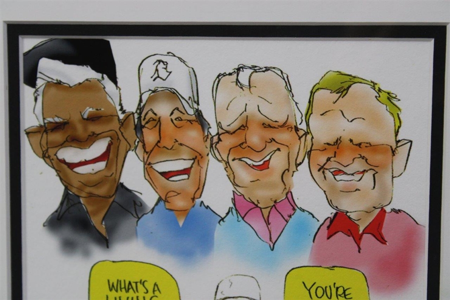 Palmer, Nicklaus, Trevino & Player 2013 'What's a Living Legend?' Caricature Display Print #1/1 - Framed