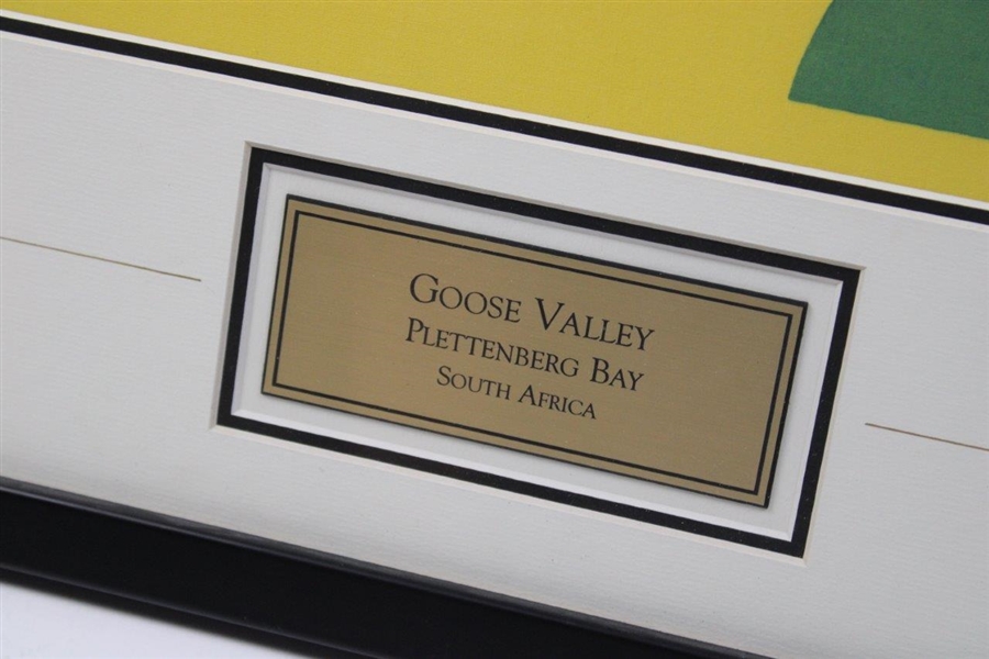 Goose Valley at Plettenberg Bay, South Africa Course Hole 2 Flag Logo - Framed