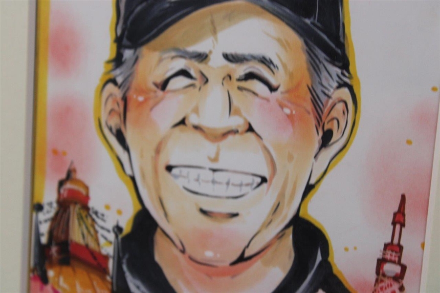 Bright Illustration Caricature of Gary Player Display - Framed
