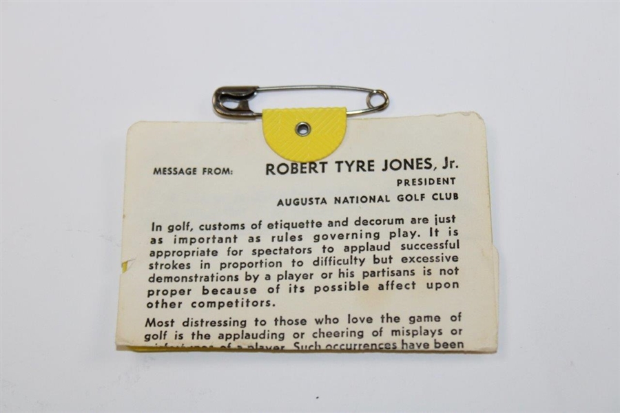 1969 Masters Tournament SERIES Badge #11576 - George Archer