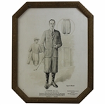 Circa 1910 Framed Cardboard Advertising Page For Mens Golf Suit