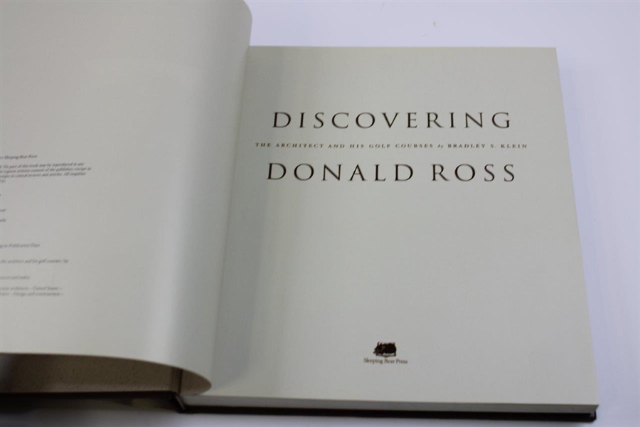 2001 'Discovering Donald Ross - The Architect & His Golf Courses' 1st Ed Book