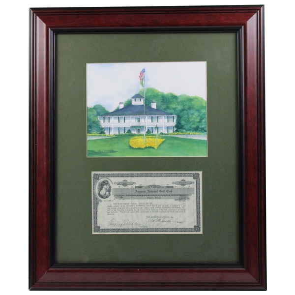 Reproduced Bobby Jones Facsimile Signed Augusta National Certificate Display - Copy