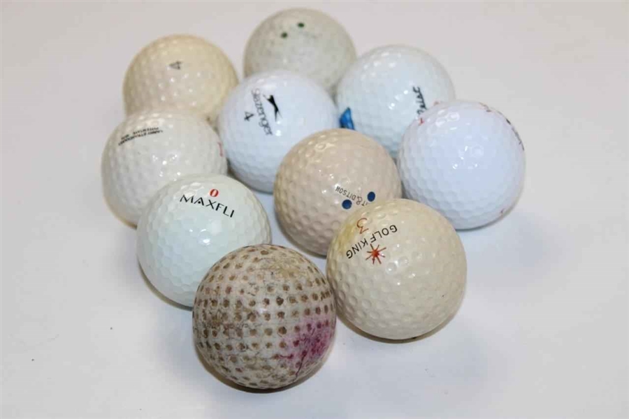Dozen Miscellaneous Golf Balls Including 2000 US Open, Ryder Cup, Western Open & More