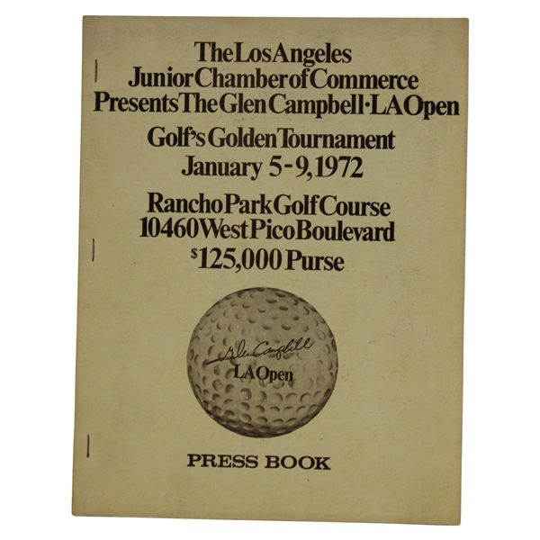 1972 Los Angeles Open Press Book
