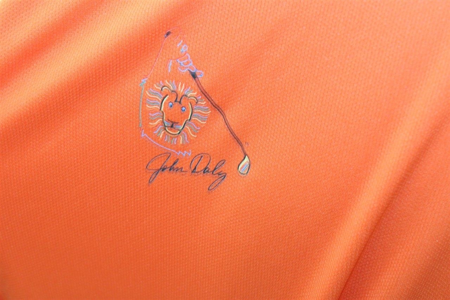 John Daly Signed Paragon Chevrolet Orange Polo w/Sponsors JSA ALOA