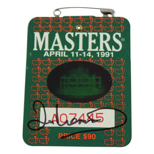 Ian Woosnam Signed 1991 Masters Tournament SERIES Badge #A07445 JSA ALOA