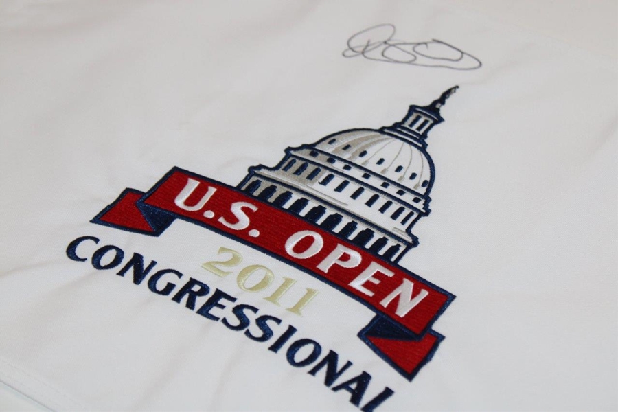 Rory McIlroy Signed 2011 US Open Congressional Embroidered Flag JSA ALOA