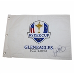 Rory McIlroy Signed 2014 Ryder Cup White Embroidered Flag JSA ALOA