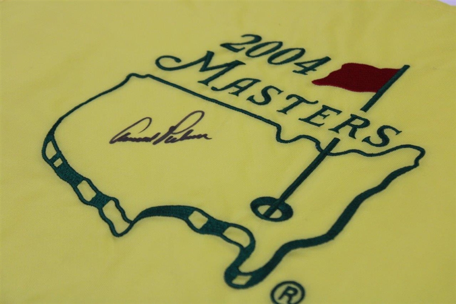 Arnold Palmer Signed 2004 Masters Embroidered Flag - Final Masters JSA ALOA