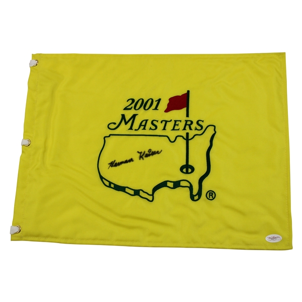 Herman Keiser Signed 2001 Masters Embroidered Flag JSA #D44715