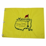 Tommy Aaron Signed With Scores, Total, And 73 Inscription Undated Masters Flag JSA ALOA