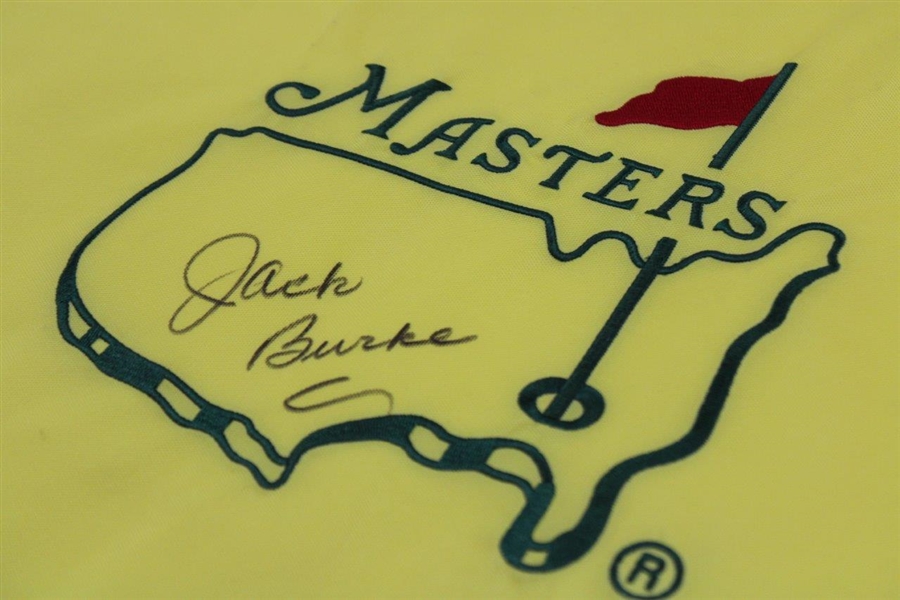 Jack Burke Jr. Signed Undated Masters Embroidered Flag JSA ALOA
