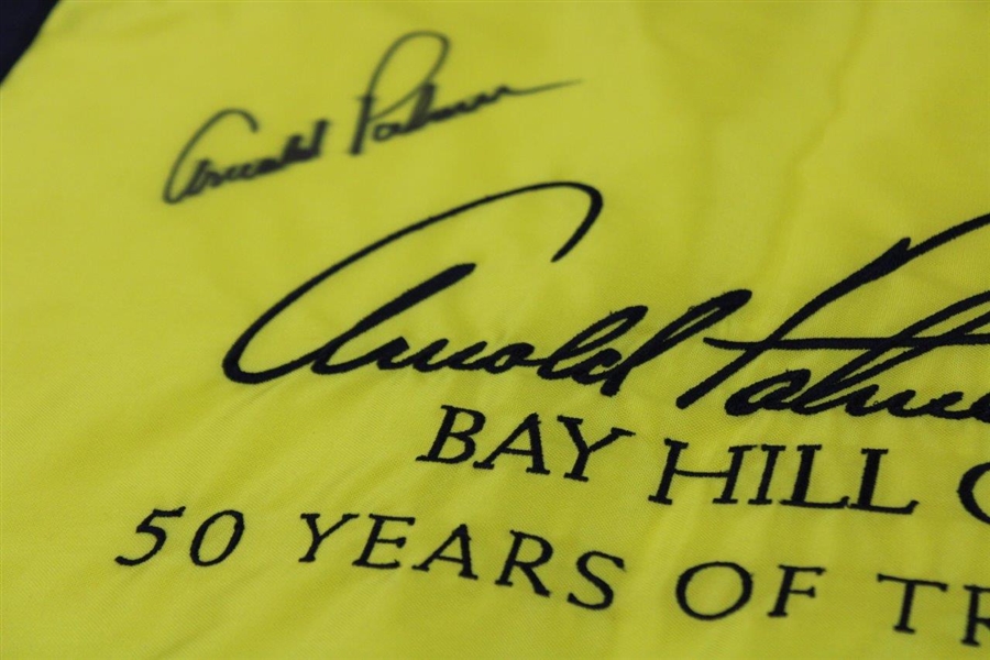 Arnold Palmer Signed 50th Anniversary Bayhill Flag JSA ALOA