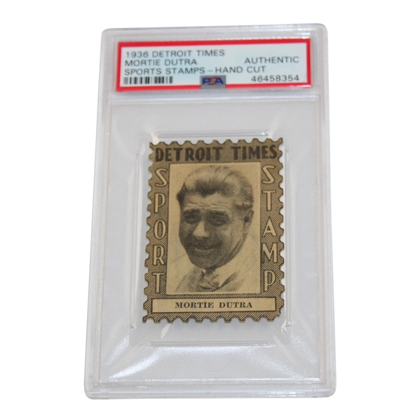 1936 Detroit Times Sports Stamps Hand Cut Mortie Dutra - PSA Authentic #46458354
