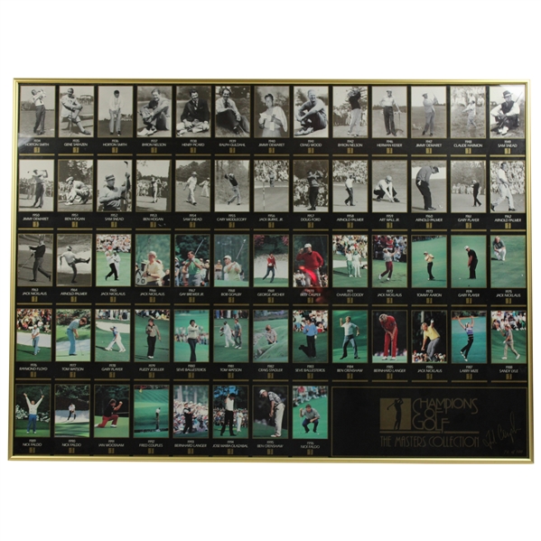 Champions of Golf Masters Collection Ltd Ed 72/100 Uncut Sheet - Framed