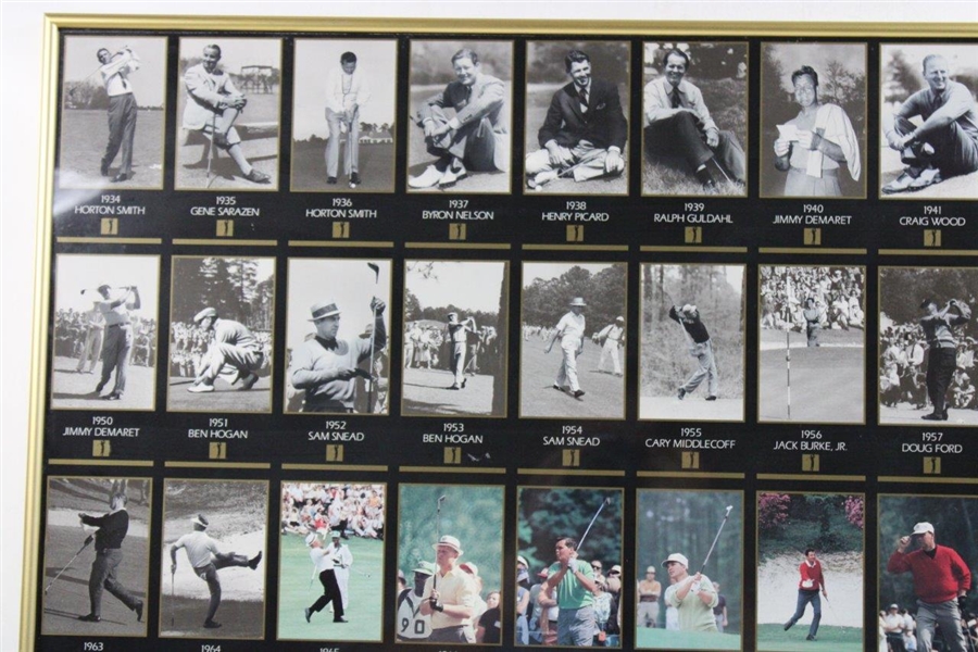 Champions of Golf Masters Collection Ltd Ed 72/100 Uncut Sheet - Framed