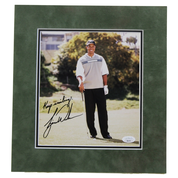 c. 2000 Tiger Woods Signed Color Photo with 'Keep Smiling' Inscription JSA #XX64776
