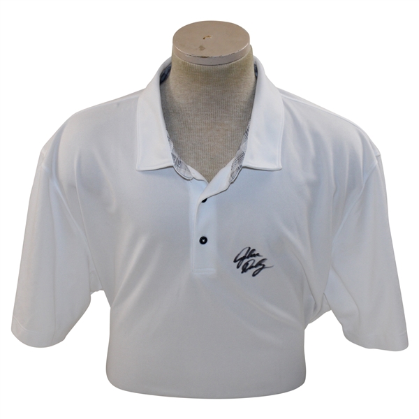 John Daly Signed Personal White Polo 3XL Golf Shirt w/Gray Collar JSA ALOA