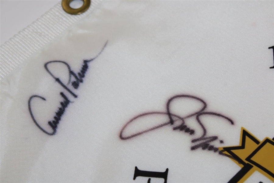 Jack Nicklaus & Arnold Palmer Signed 2000 US Open at Pebble Beach Flag JSA ALOA