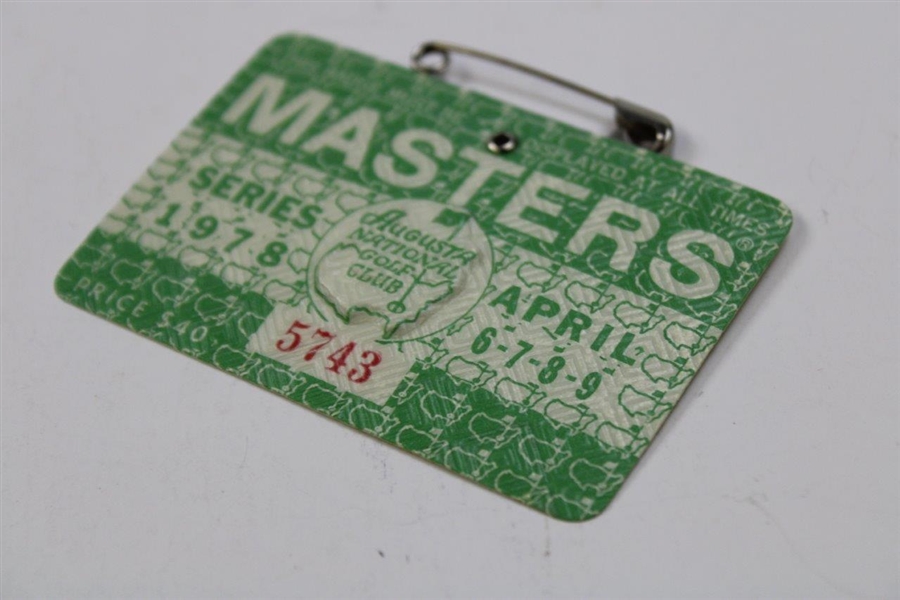 1978 Masters Tournament SERIES Badge #5743 - Gary Player 3rd Masters Win