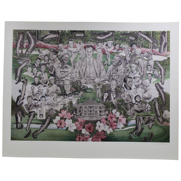 The Masters Champions 1934-1994 Print Signed By Artist
