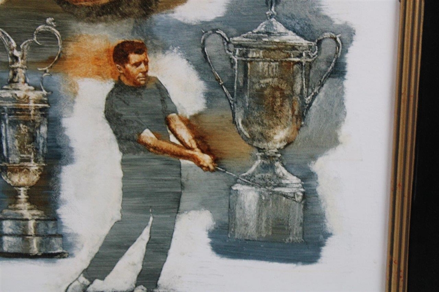 Original Gary Player Grand Slam Oil On Linen Painting By Artist Robert Fletcher