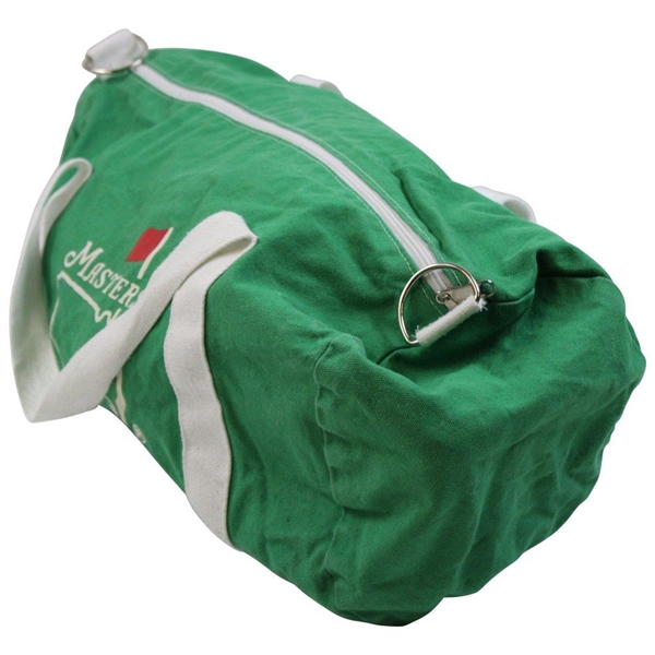 Vintage Masters Tournament Logo Green & White Canvas Duffel Bag