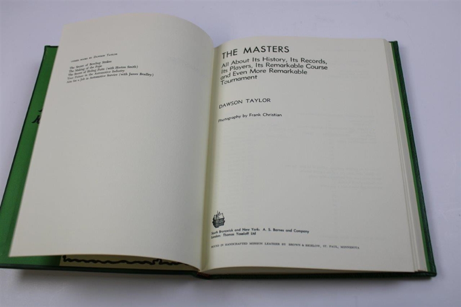 1973 'The Masters' By Dawson Taylor W/ Original Box & Card
