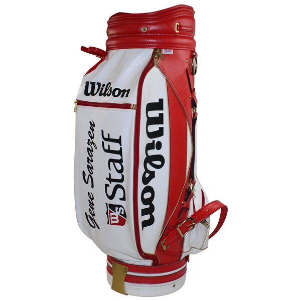 Gene Sarazen's Personal Wilson Red & White Golf Staff Full Size Golf Bag