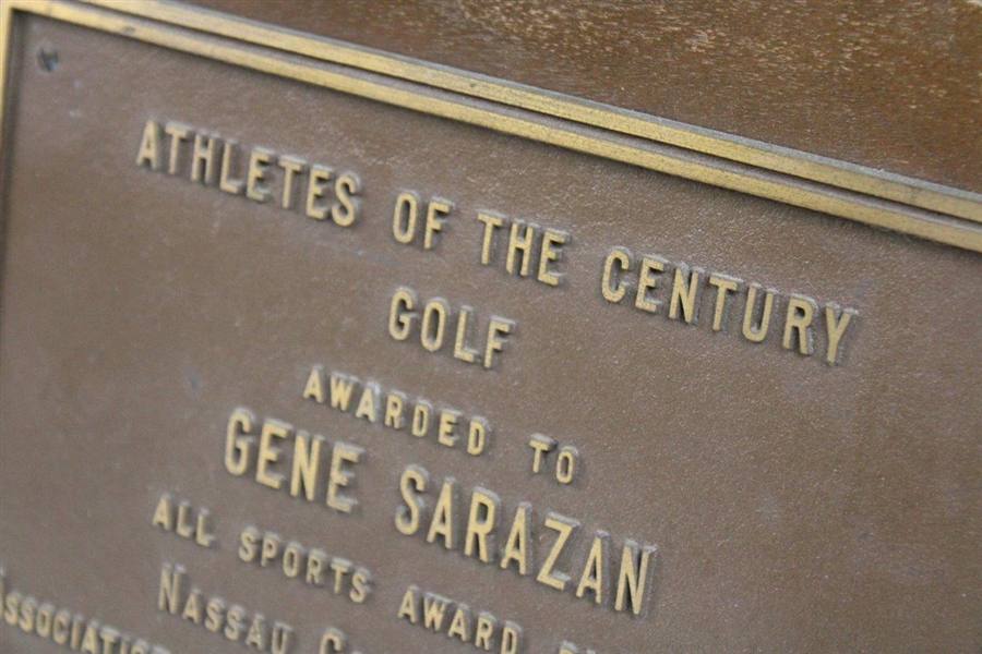 Gene Sarazen's Personal 1964 Athletes Of The Century Award
