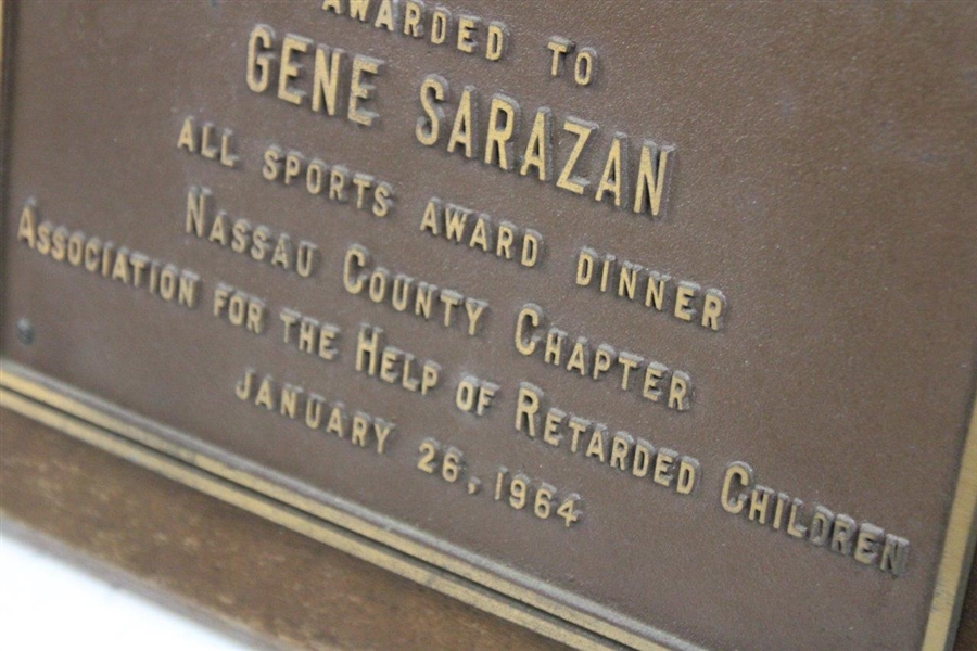 Gene Sarazen's Personal 1964 Athletes Of The Century Award