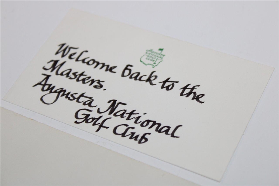 Gene Sarazen's Personal 'Welcome Back to Masters' Handwritten Invitation And Envelope - Sarazen Collection