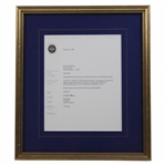 Gene Sarazen 1999 Birthday Wishes Letter from Past PGA President Will Mann Letter - Sarazen Collection