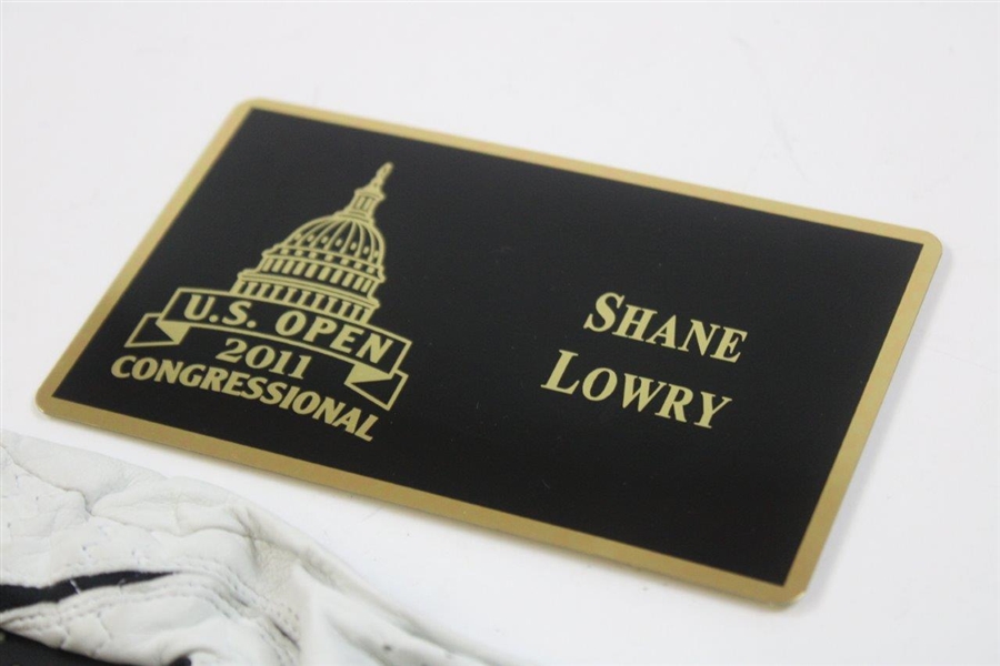 Shane Lowry's 2011 US Open at Congressional Used Glove w/Locker Name Plate